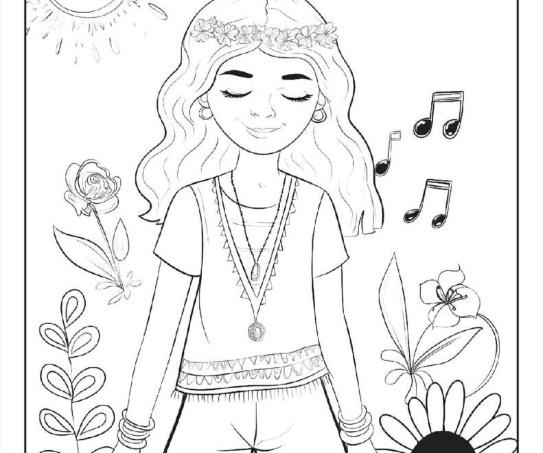 100 Hippie Coloring Pages Free PDF To Print Woo Coloring
