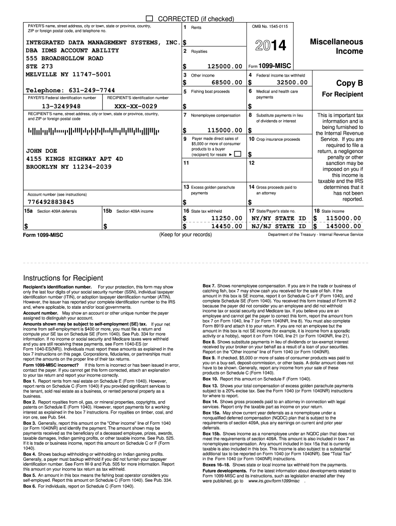 Printable Form 1099-Misc For 2025