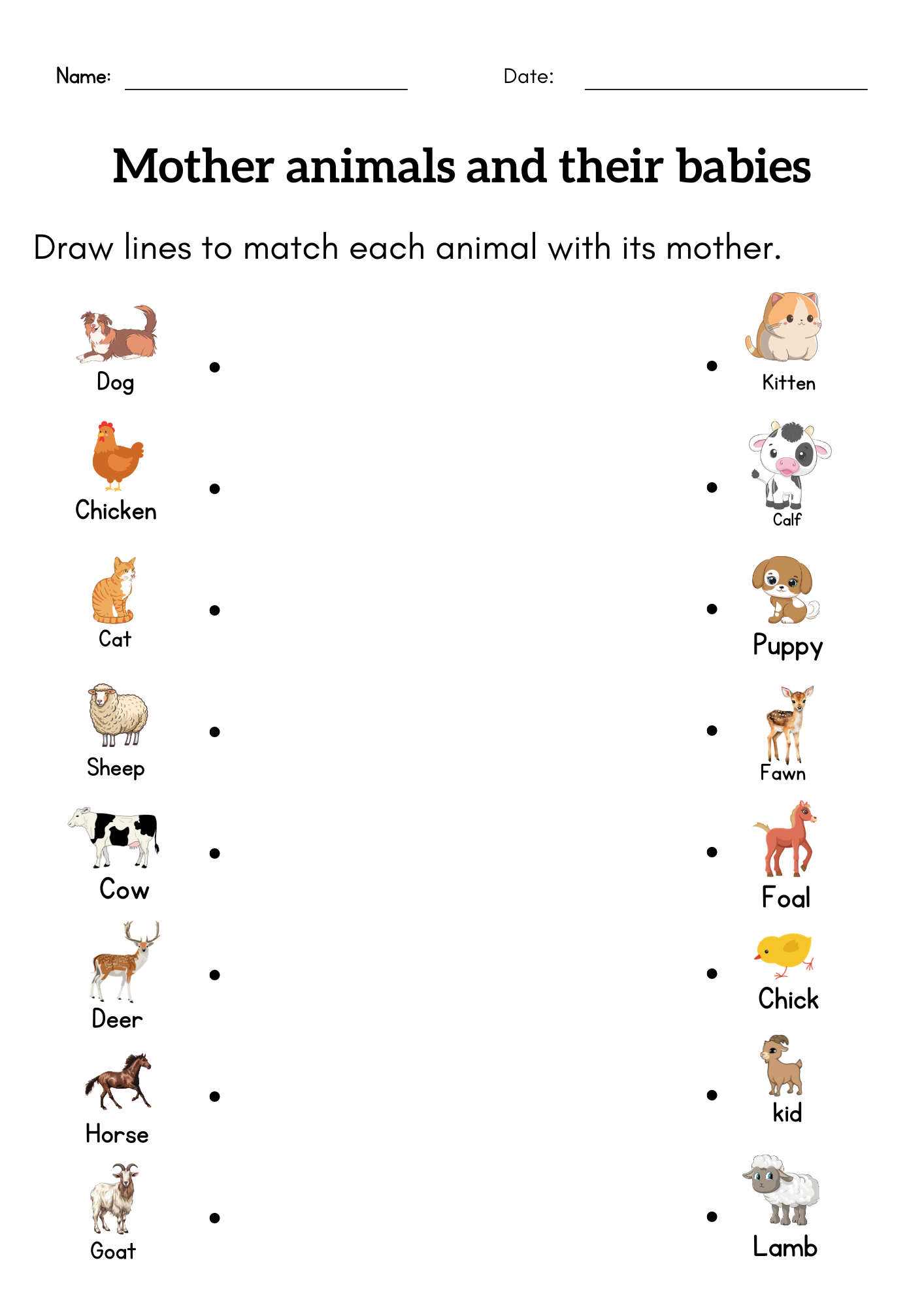 1st Grade Animals Worksheet Printable
