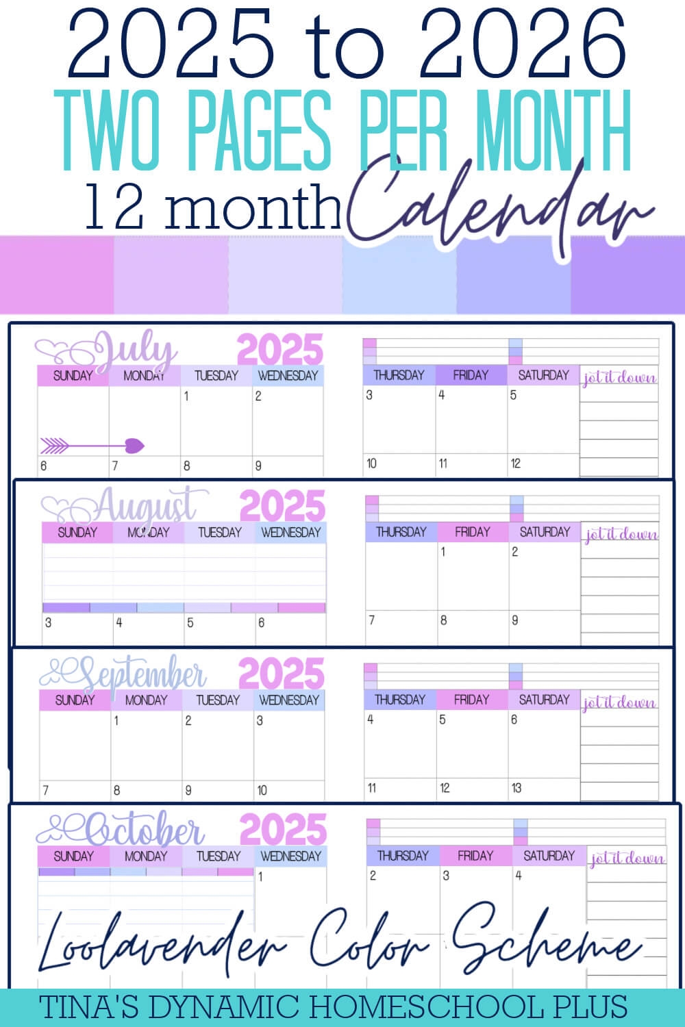 Calendar 2025 Printable 2 Months Per Page