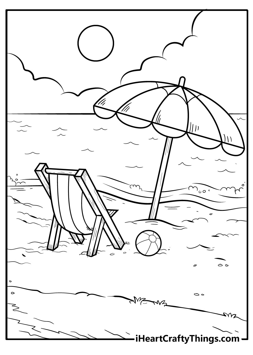 Free Printable Coloring Beach Pictures