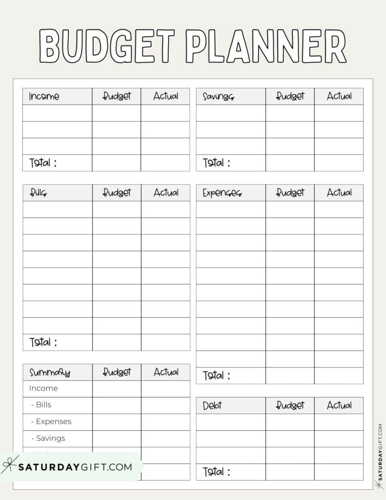 Monthly Budget Planner Worksheet Printables Free
