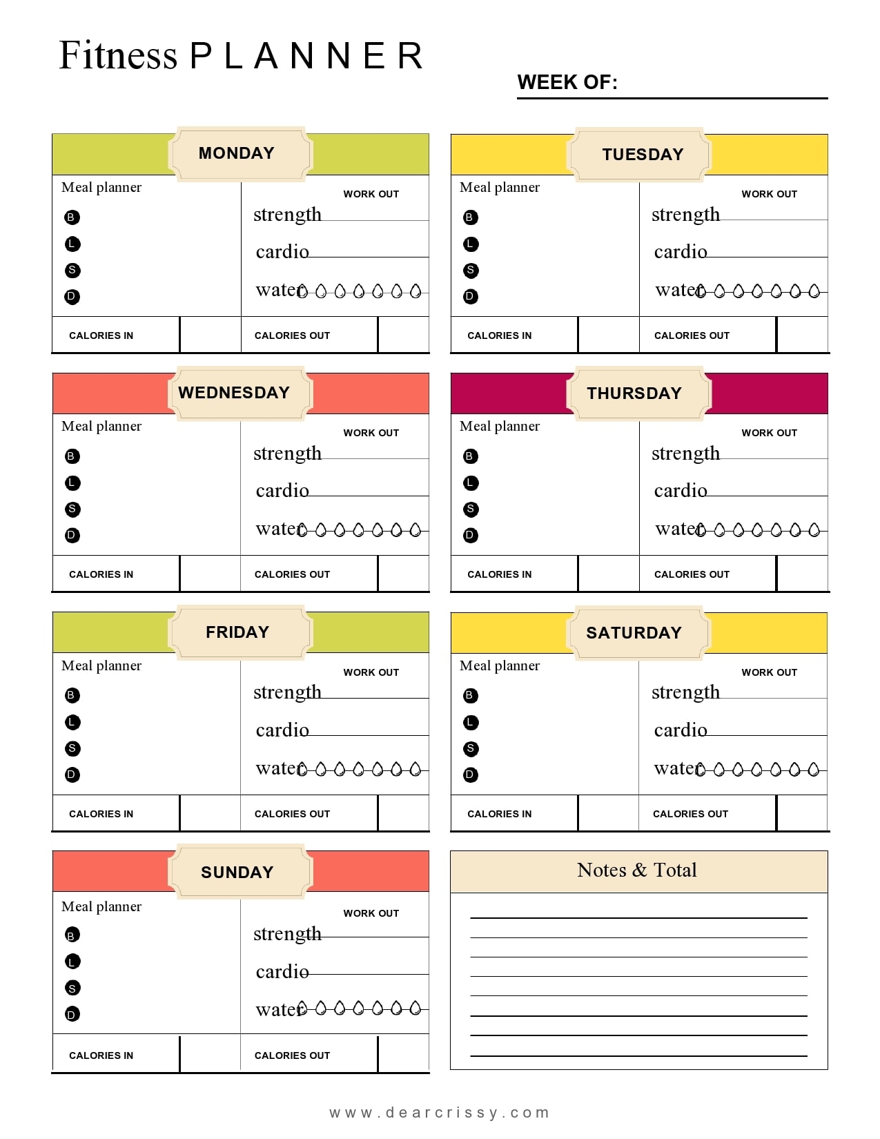 39 Useful Fitness Journal Templates Workout Planners 
