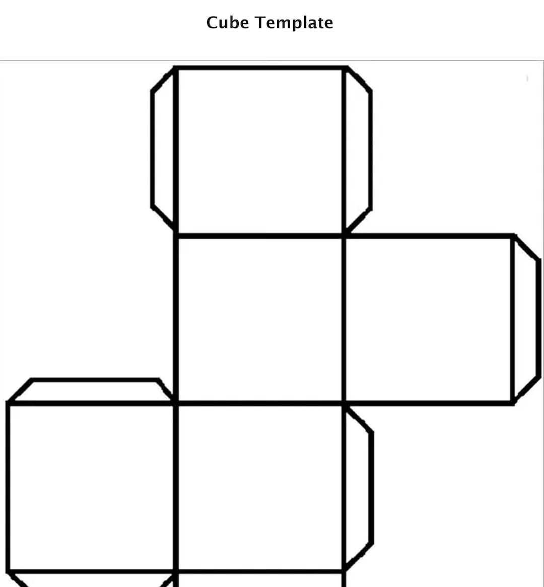 3D Cube A4 Template Card Print 3D Shapes Gift Box Kids Colouring Shapes Cut Out DIY Party Supplies Jpg Template Download Arts And Crafts Etsy