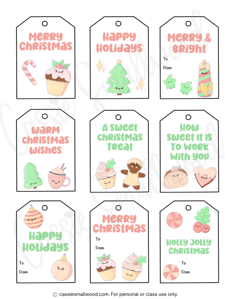 400 CUTEST Printable Christmas Tags Free PDF Cassie Smallwood