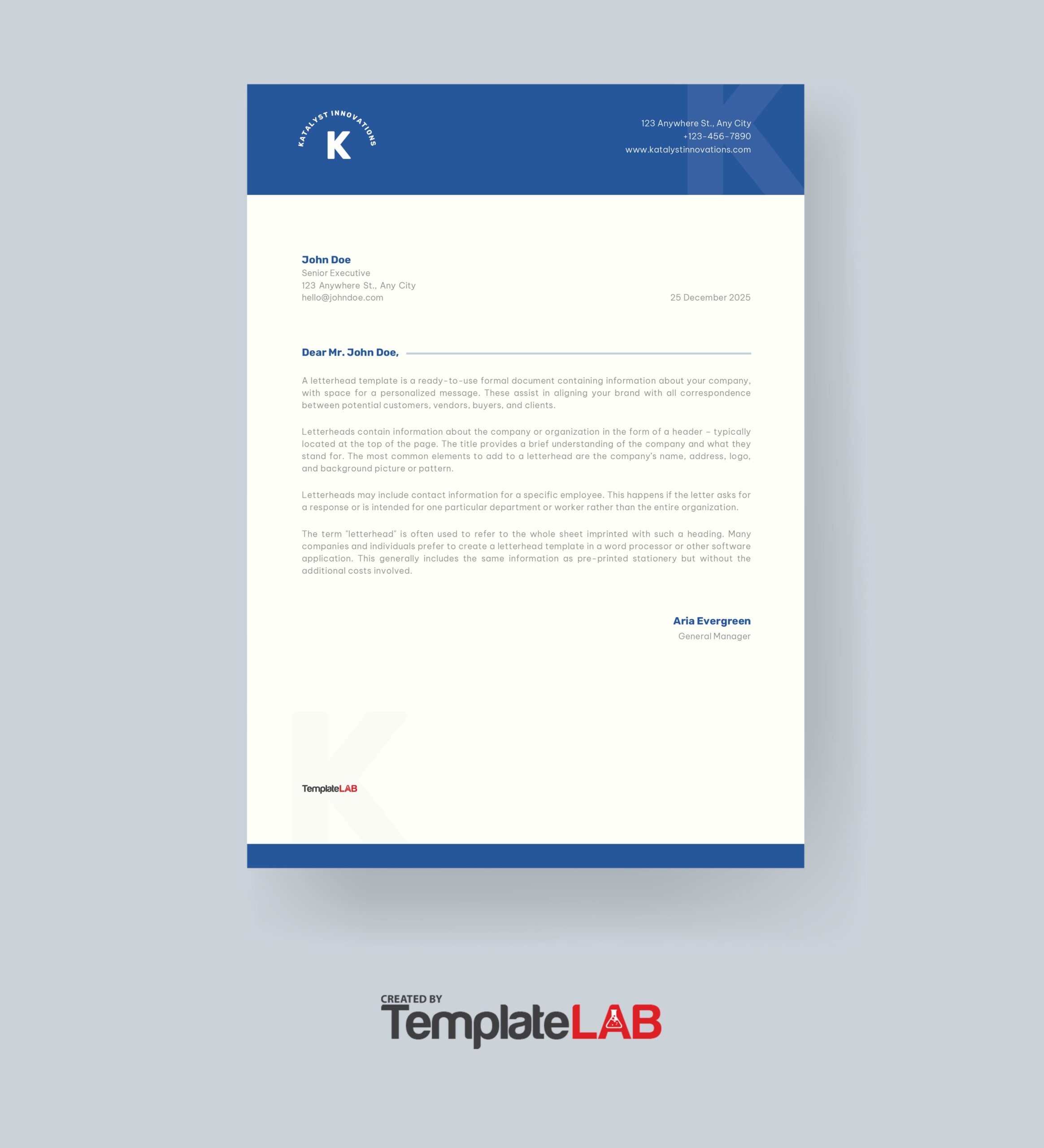 48 Free Letterhead Templates Examples Company Business Personal 