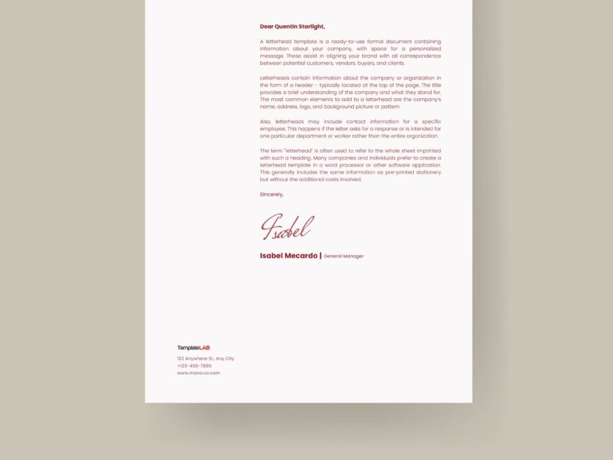 48 Free Letterhead Templates Examples Company Business Personal