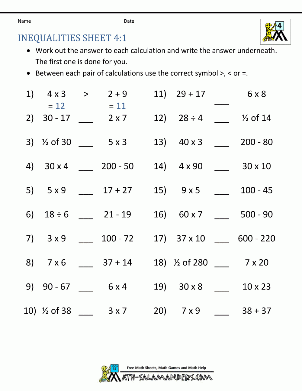 4th Grade Test Prep Worksheets Printable