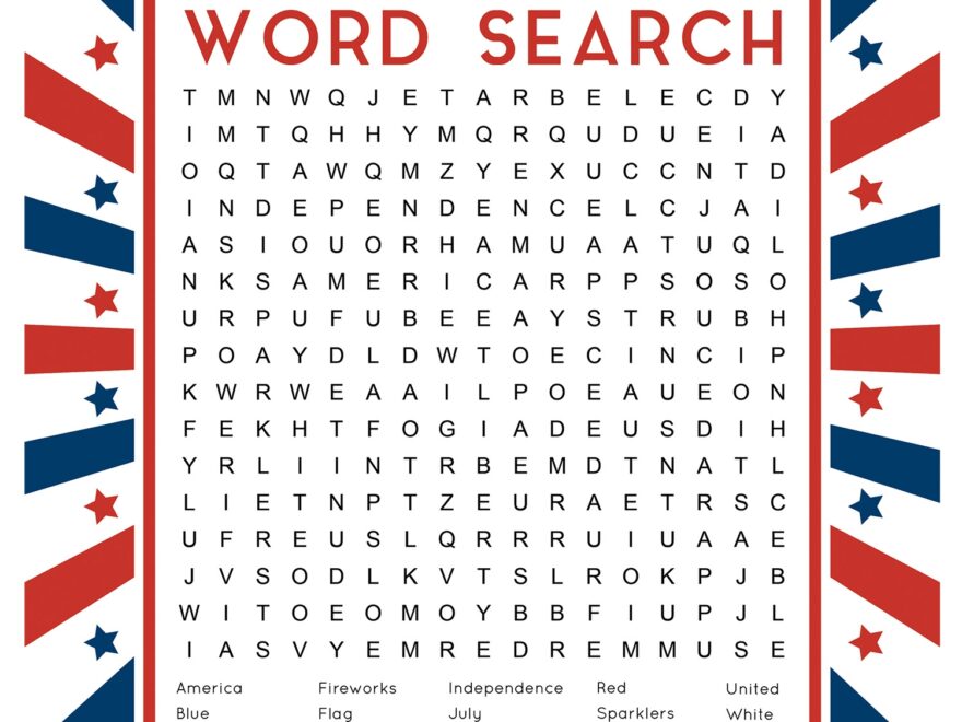 4th Of July Word Search Free Printable Happiness Is Homemade