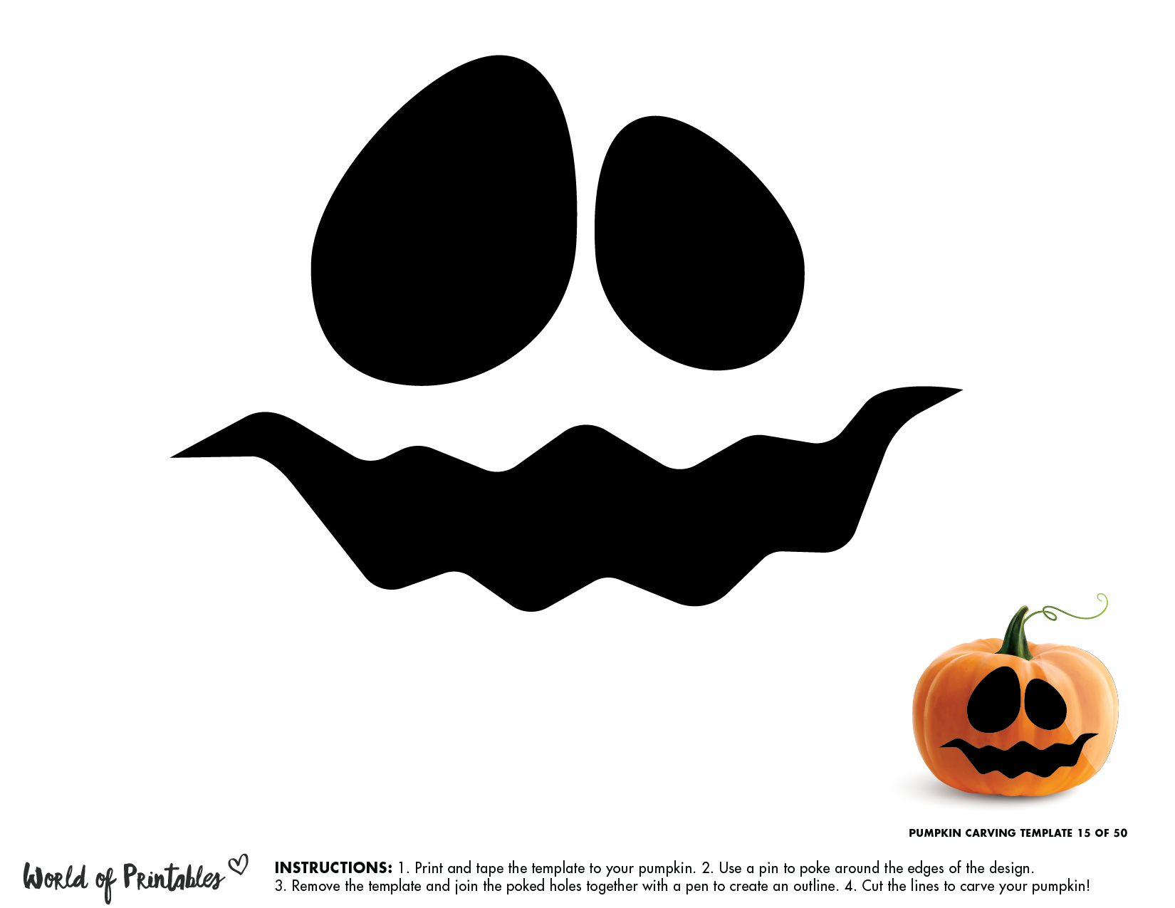 Scary Jack O Lantern Pattern Printable