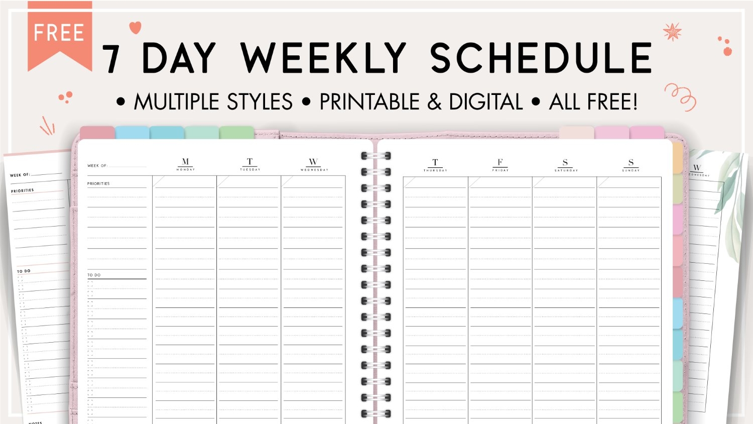 7 Day Week Calendar Printable