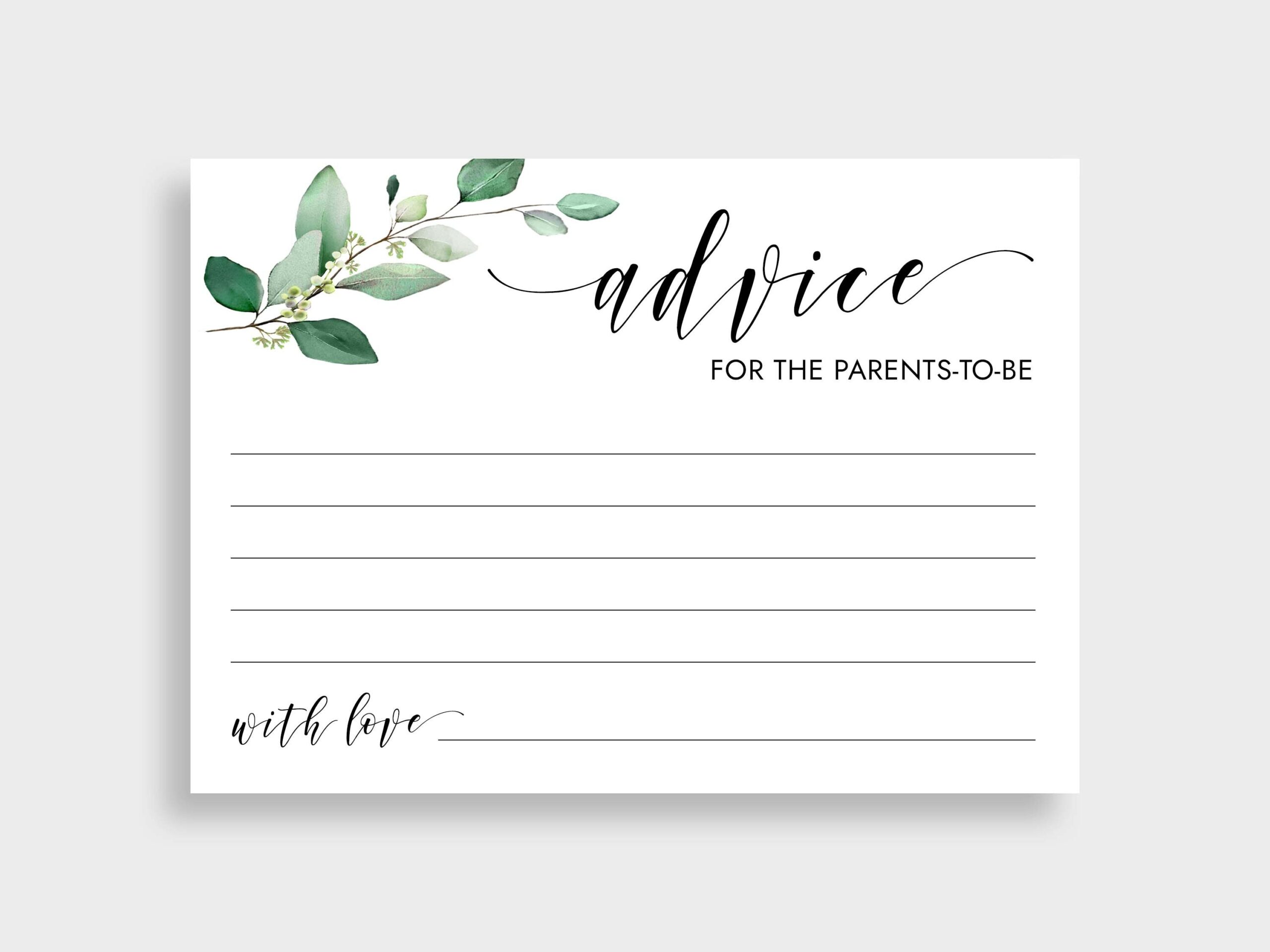 Free Printable Advice Cards For Parents To Be