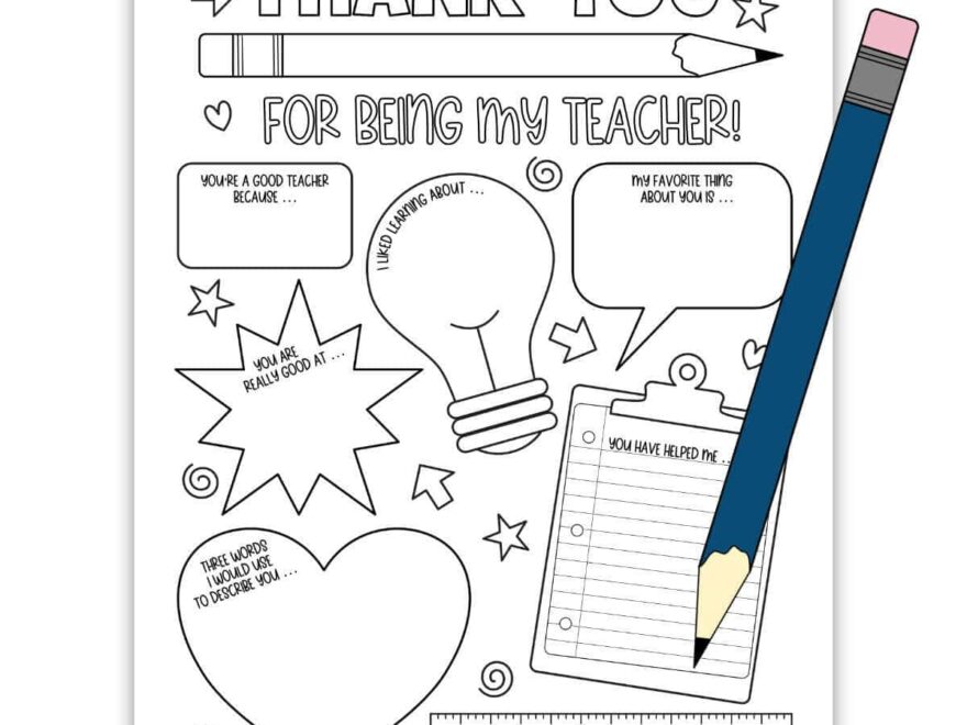 All About My Teacher Coloring Page Printable Sunshine And Rainy Days