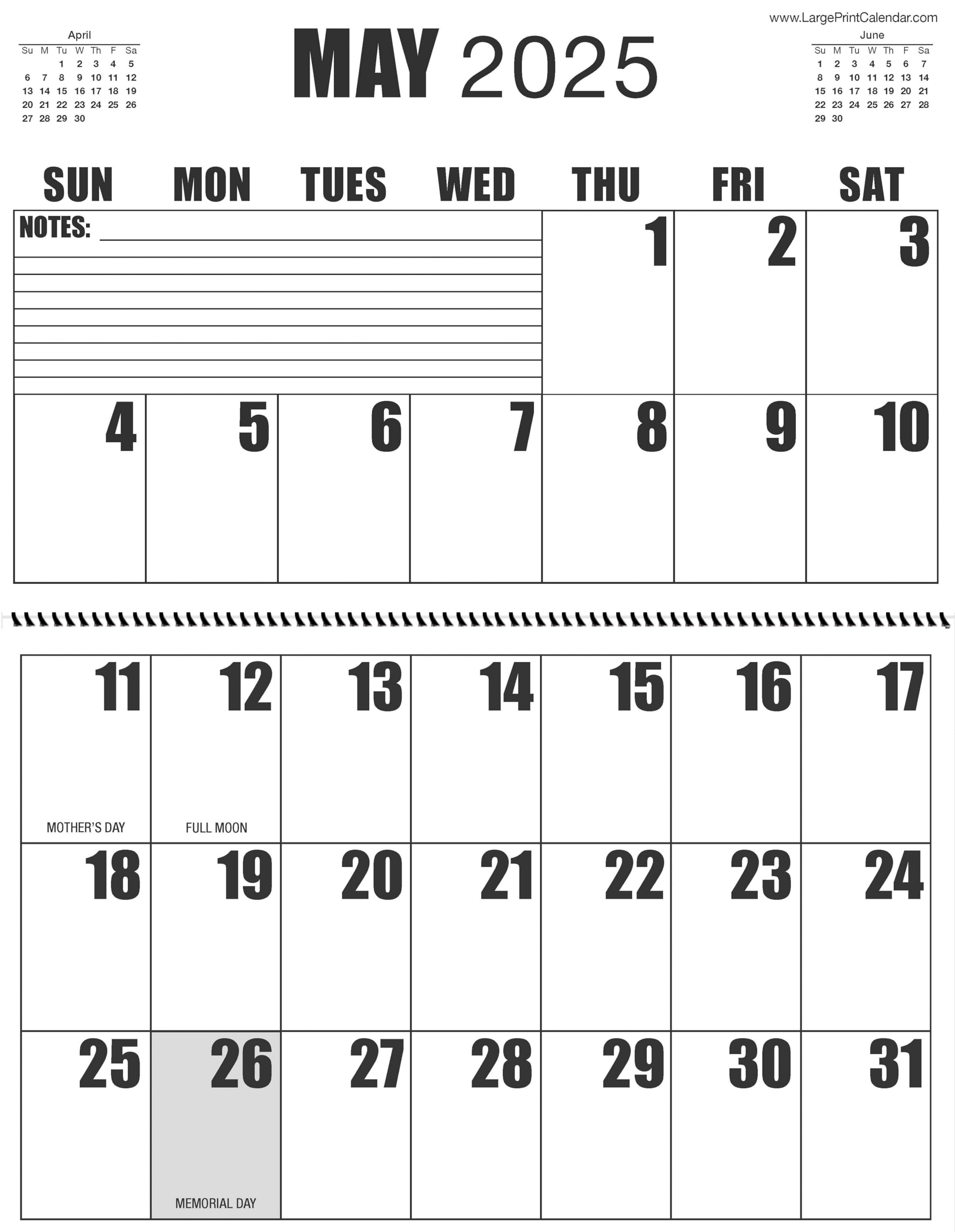 Amazon Jumbo Large Print 2025 Wall Calendar 13 months January 2025 To January 2026 It Measures 17 Wide X 22 In Length When Open Office Products