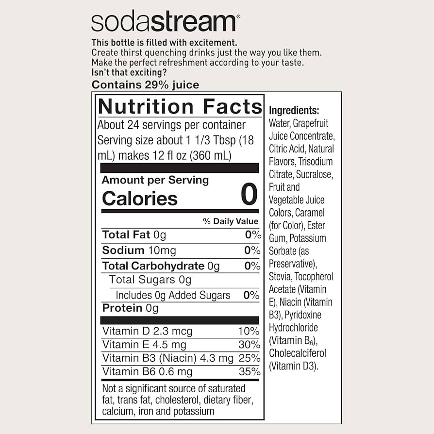 Amazon SodaStream Pink Grapefruit Zero Calorie 14 8 Fl Oz Pack Of 4 