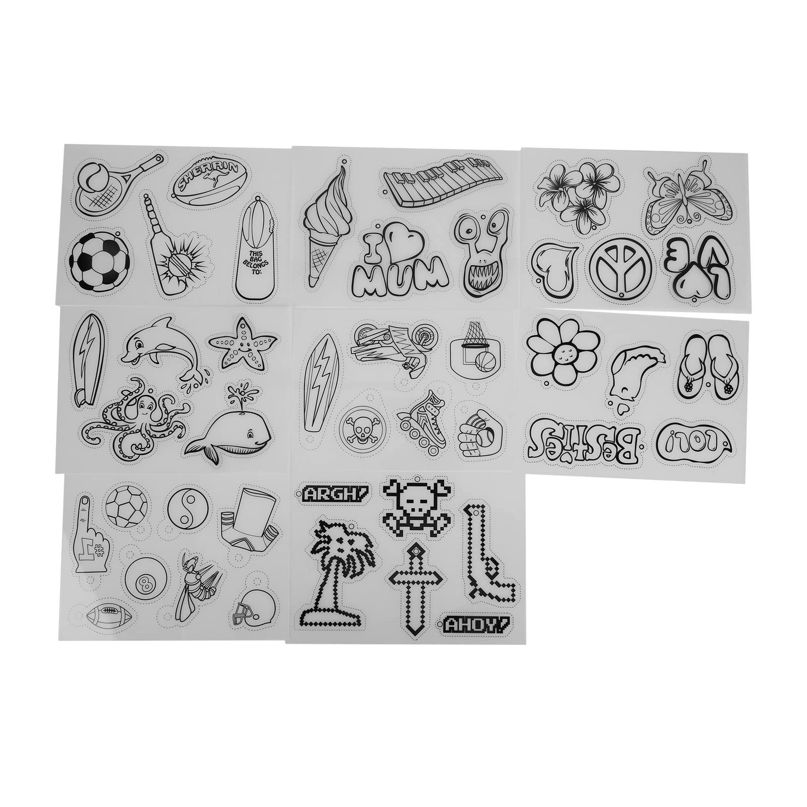 Amazon Xolsurg Shrinky Dink Paper BOPS Wide Application Semitransparent Various Patterns Shrinky Dink Sheets For DIY Keychain Tag Sports Series JS 85 8 Pieces Pack Arts Crafts Sewing