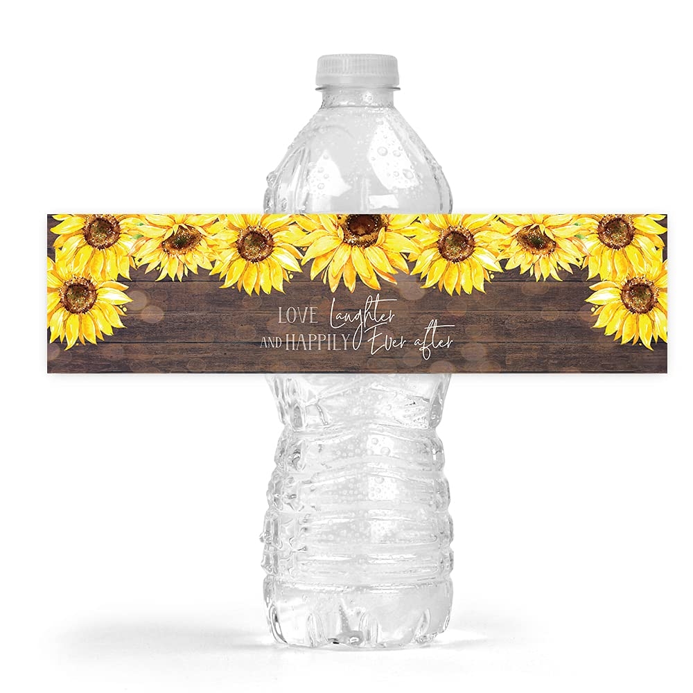 Amazon Your Main Event Prints Sunflower Wedding Bridal Shower Bottle Wraps 25 Rustic Sunflower Water Bottle Labels Perfect Decoration Favors Home Kitchen
