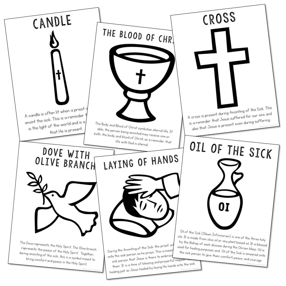 Anointing The Sick Sacrament Posters Coloring Pages And Mini Book Set Etsy
