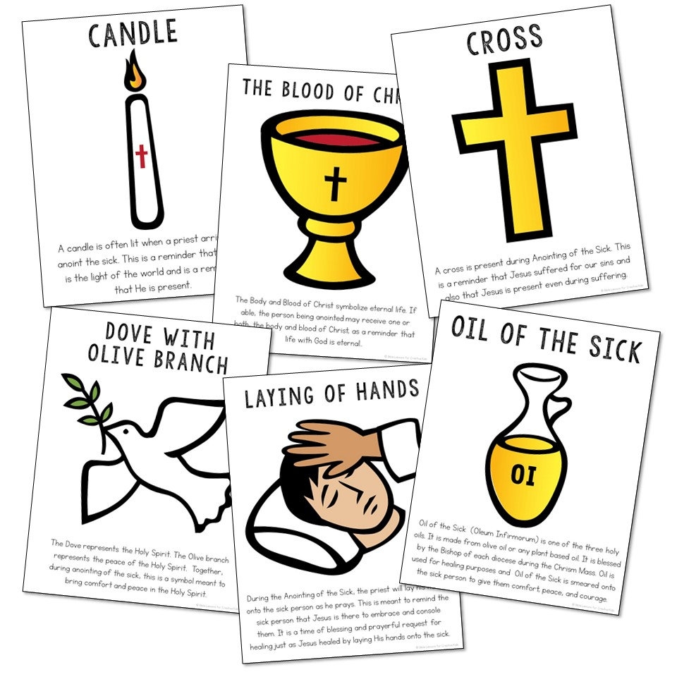 Anointing The Sick Sacrament Posters Coloring Pages And Mini Book Set Etsy