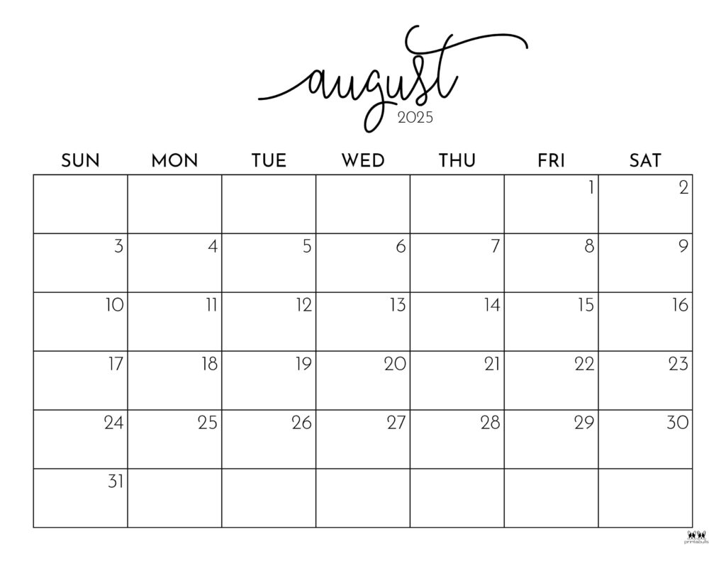 Grab Calendar August 2025