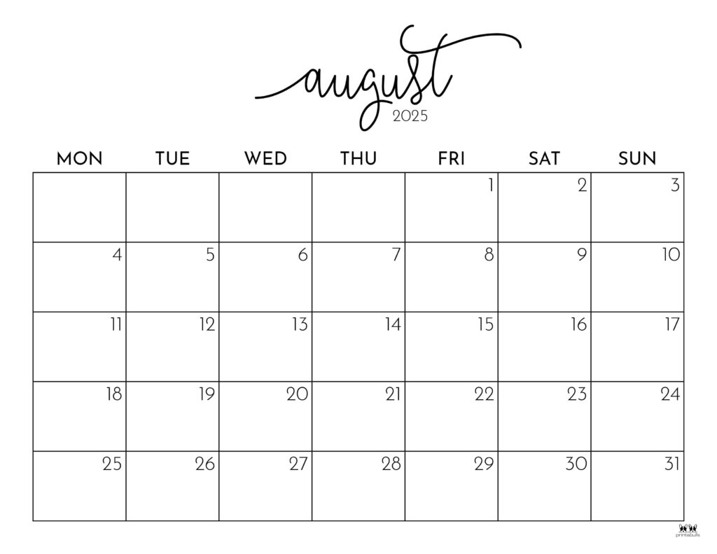 August 2025 Calendar Grab Calendar