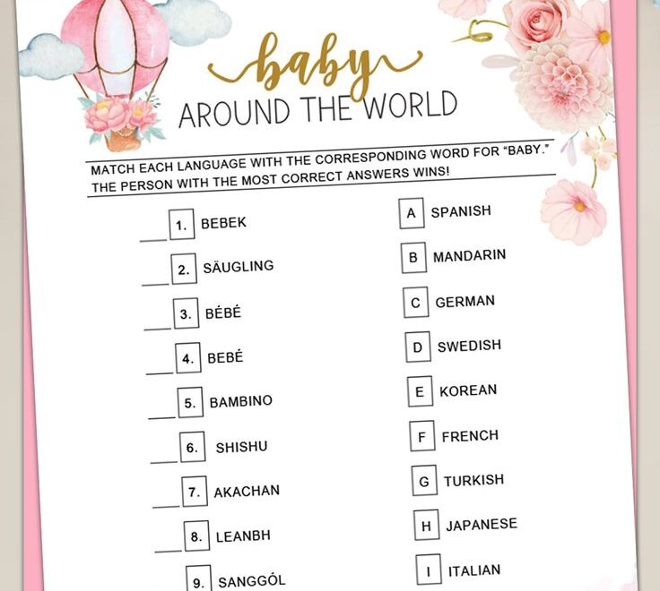 Baby Around The World FREE Printable 4 Designs