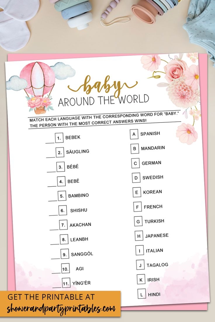 Baby Around The World FREE Printable 4 Designs 