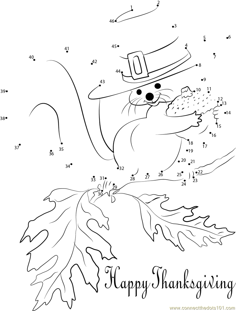 Thanksgiving Dot To Dot Free Printable Elementary