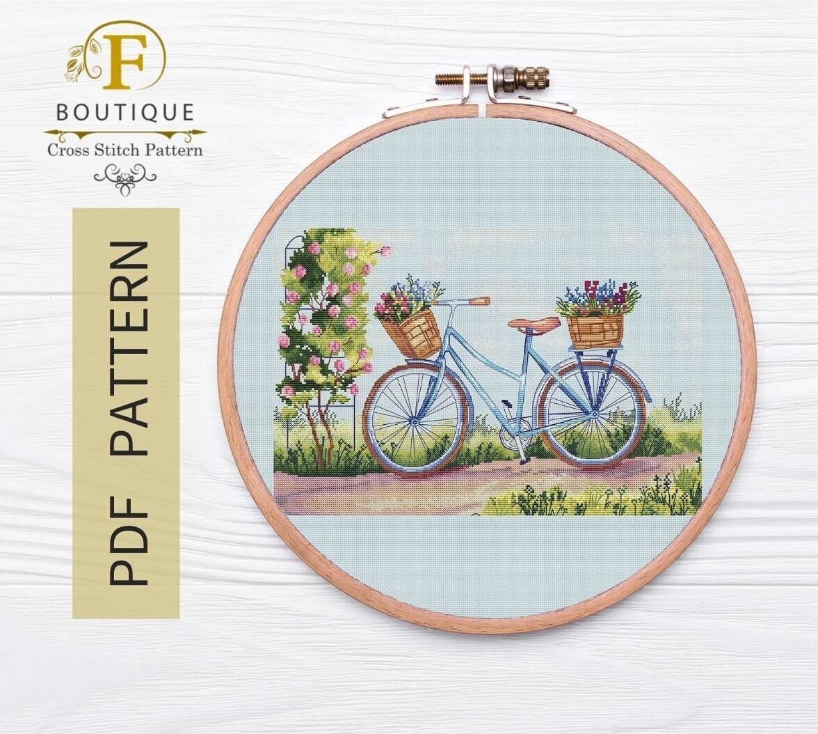 Counted Cross Stitch Bicycle Patterns Free Printable