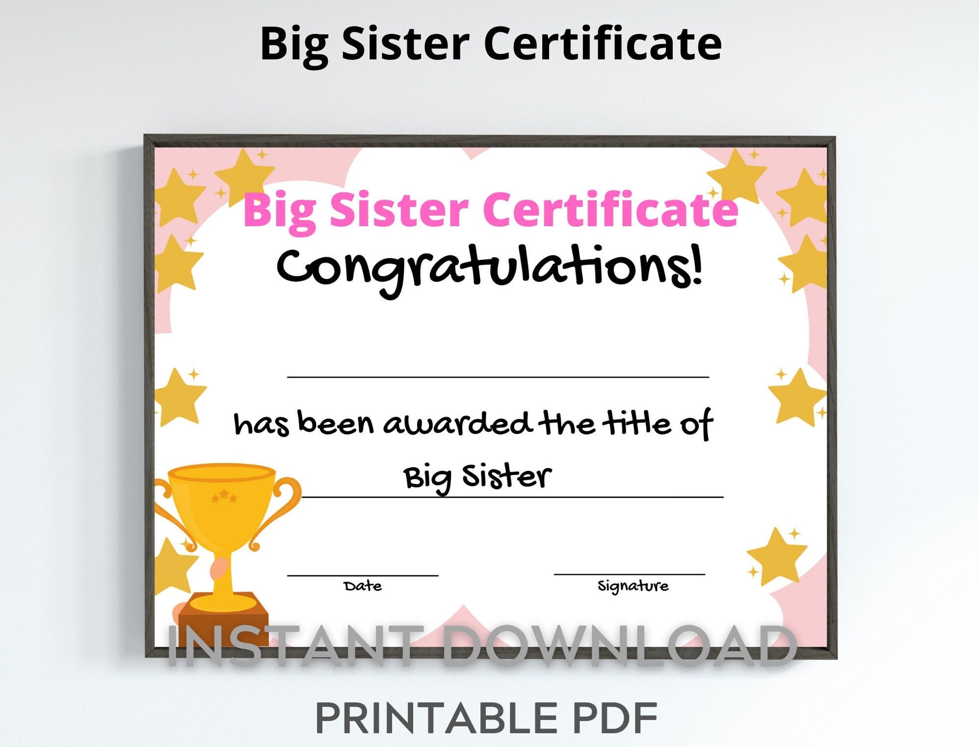 Printable Big Brother Certificates