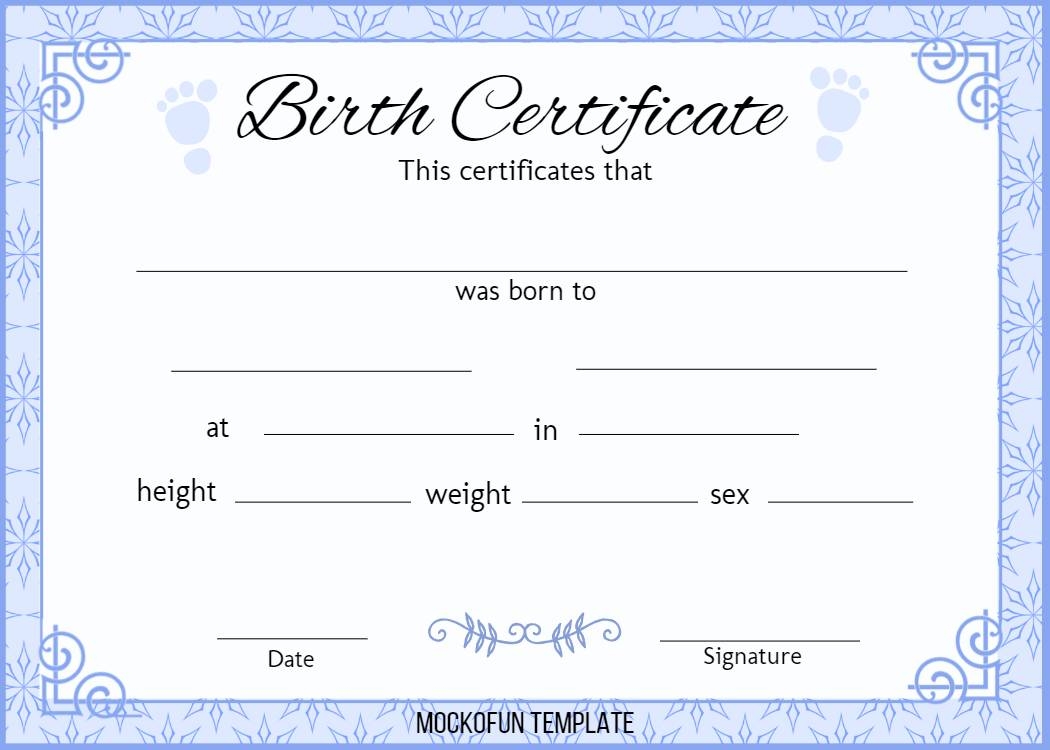 Birth Certificate Template MockoFUN