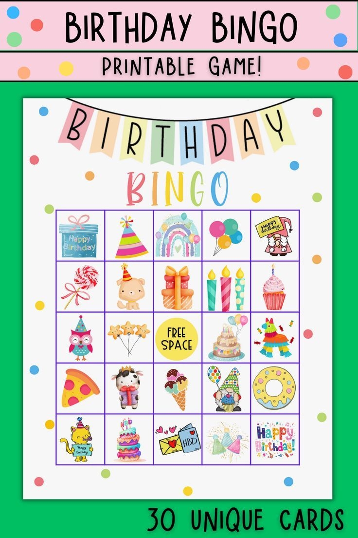 Birthday Bingo Kids Bingo Game Printable Birthday Party Bingo Kids Birthday Party Birthday Games