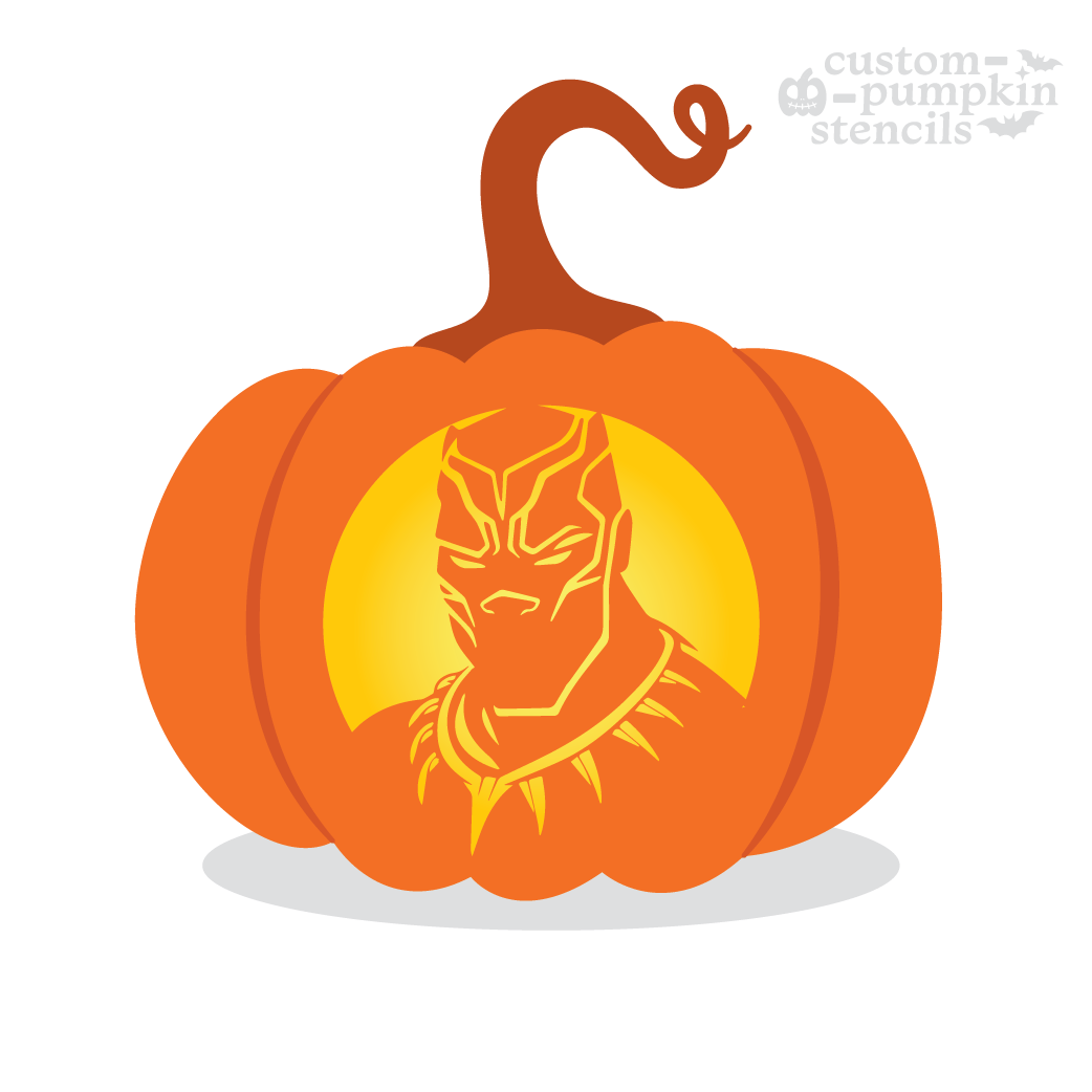 Free Printable Pumpkin Carving Pattern Superman Panther Carolina