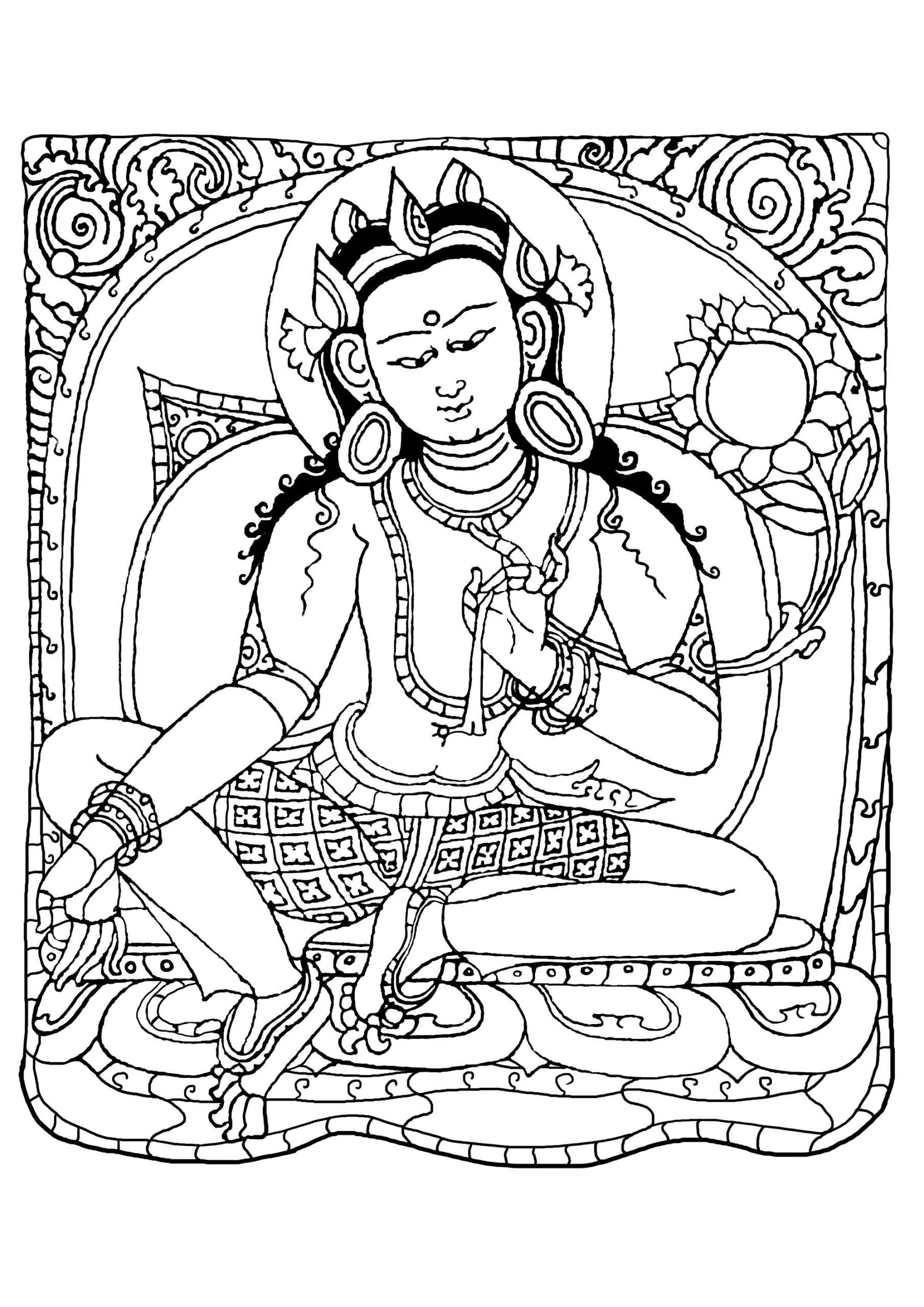 Buddha Shakyamuni Tibet Coloring Pages