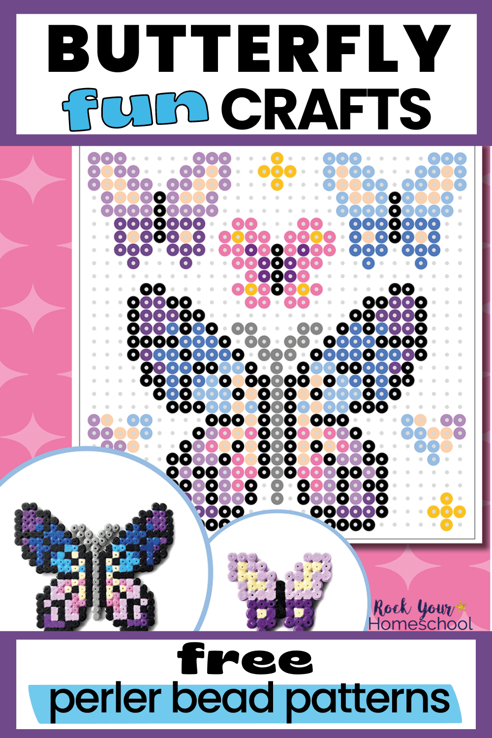 Butterfly Perler Bead Pattern Pack Fun Craft Ideas For Kids Free 