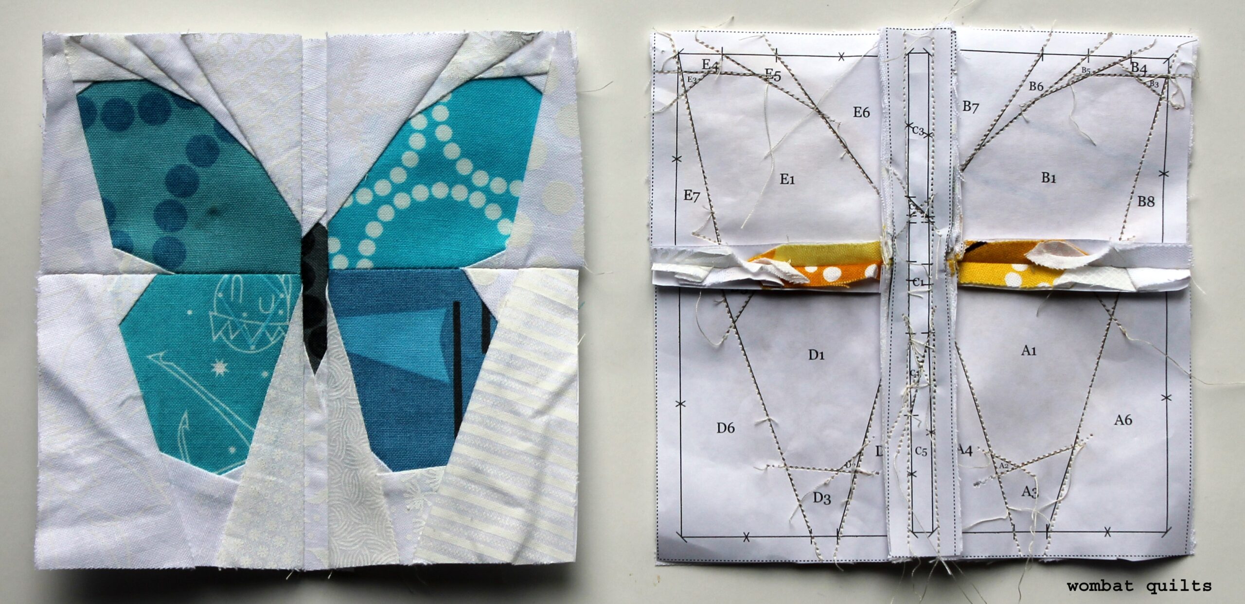 Butterfly Quilt Block WOMBAT QUILTS