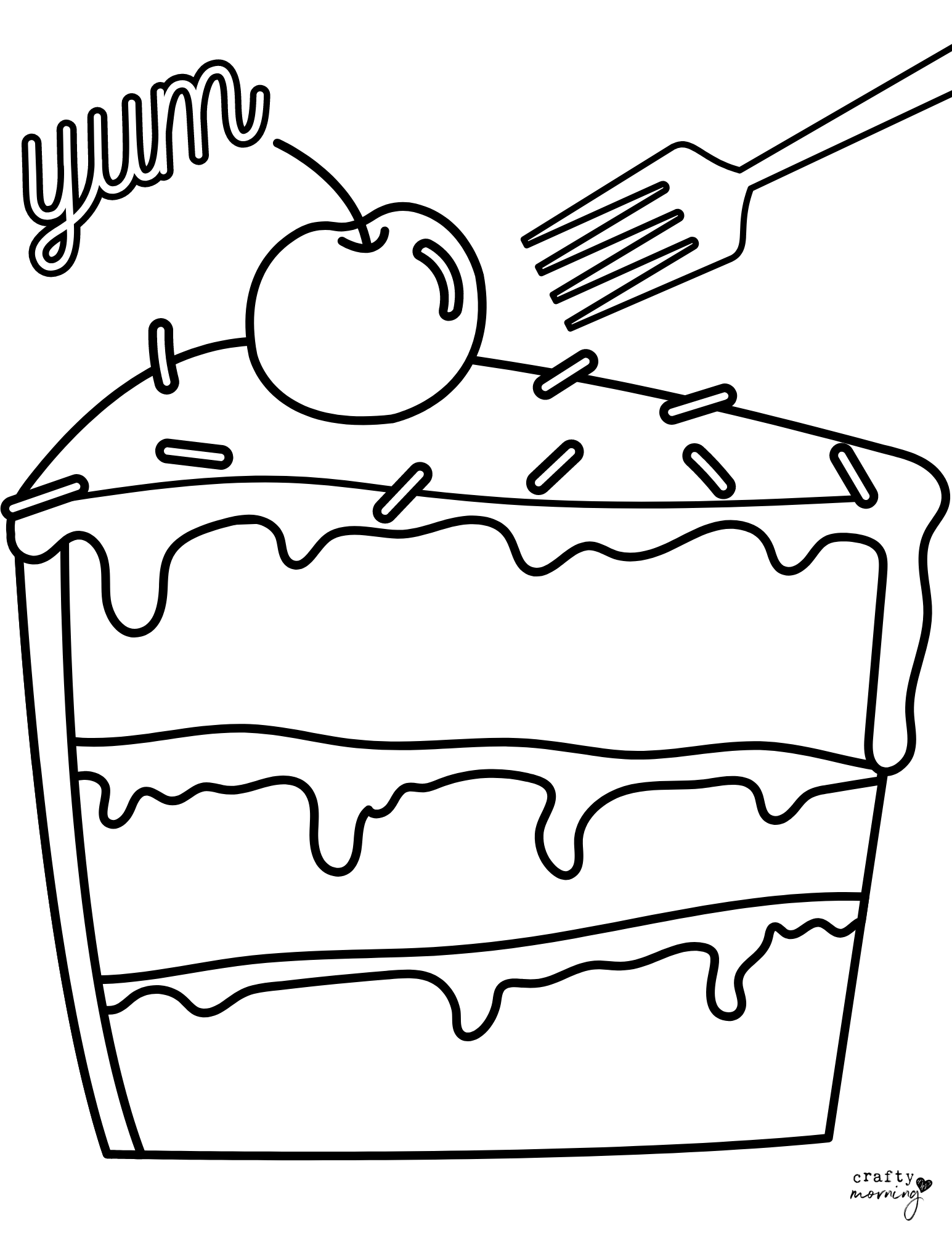 Birthday Cake Coloring Pages Printable