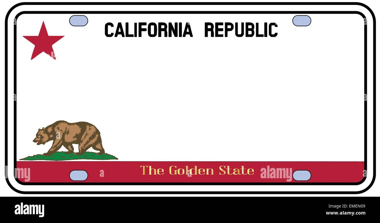 California License Plate Stock Vector Image Art Alamy