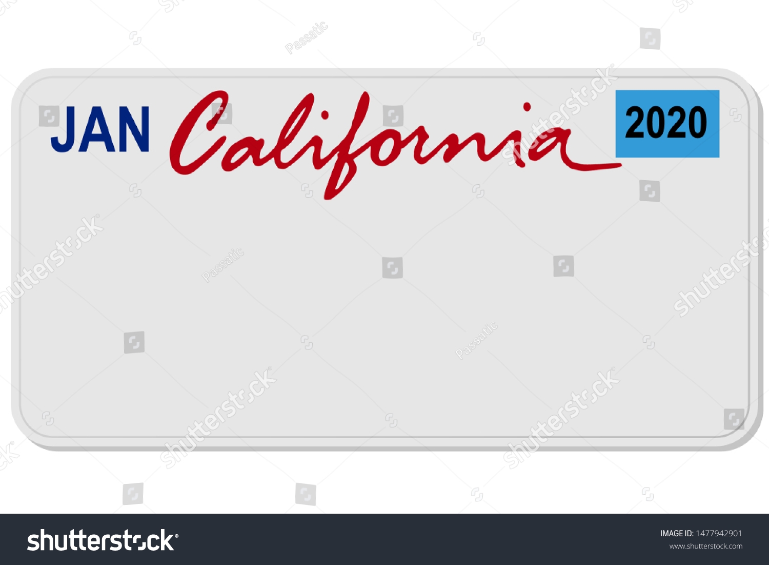 California New Car Digital Registration Plate Stock Vector Royalty Free 1477942901 Shutterstock