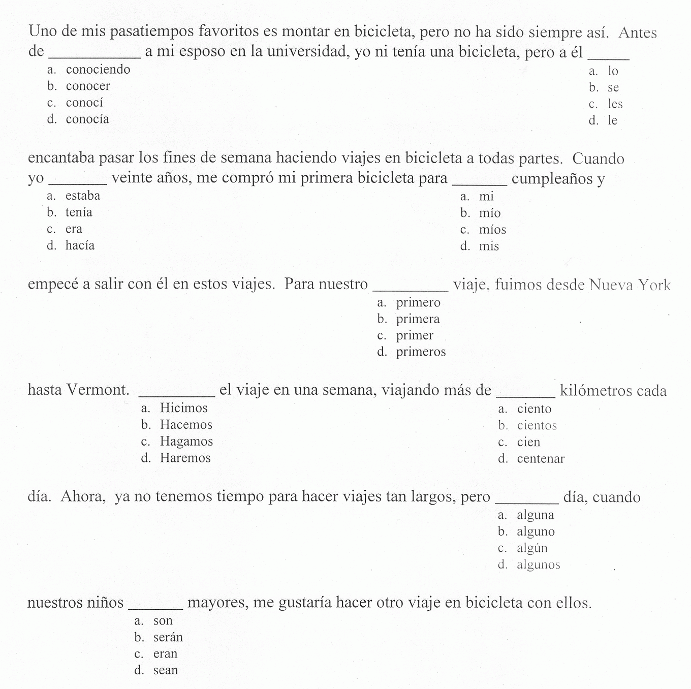 Free Printable High School Placement Test