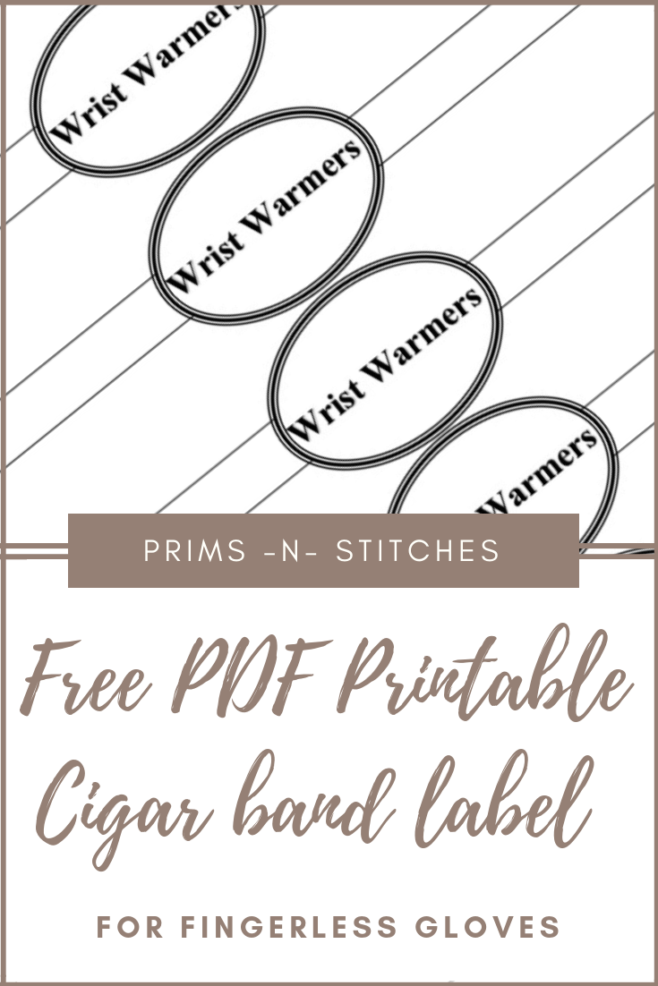 Cigar Band Style Label For Fingerless Gloves Prims N Stitches
