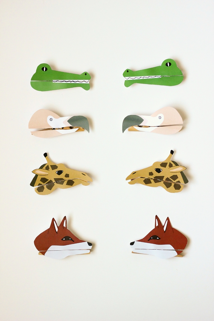 Clothespin Animal Puppets Free Printable 