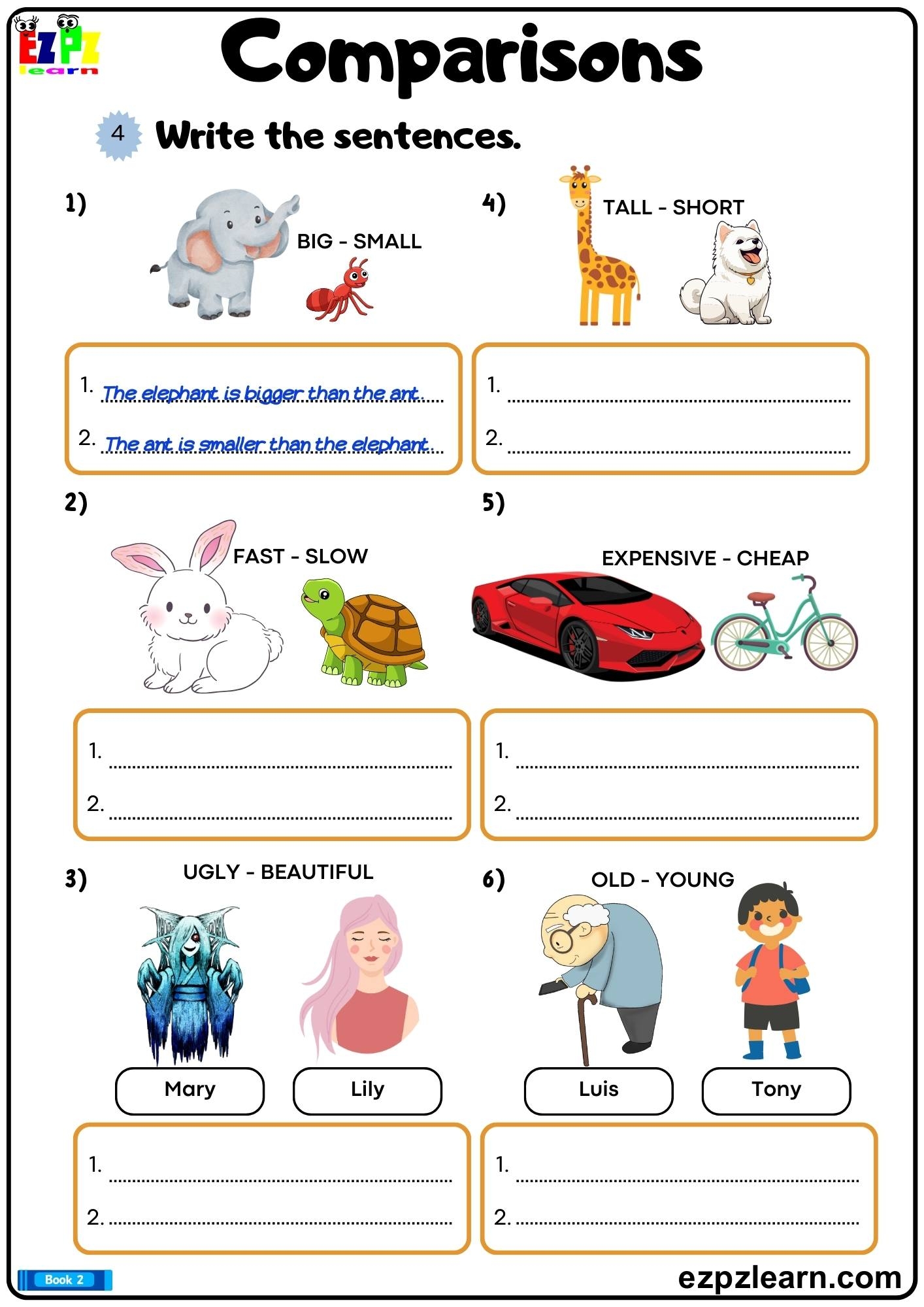 Comparative And Superlative Adjectives Worksheets Printable