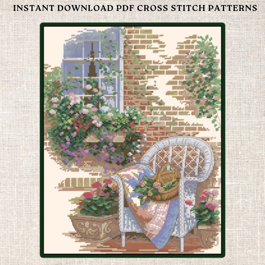 Free Printable Garden Cross Stitch Pattern