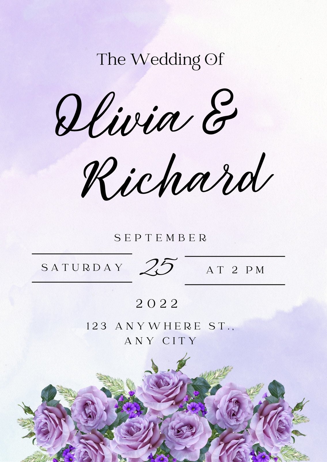 Customize 1 059 Purple Wedding Invitation Templates Online Canva