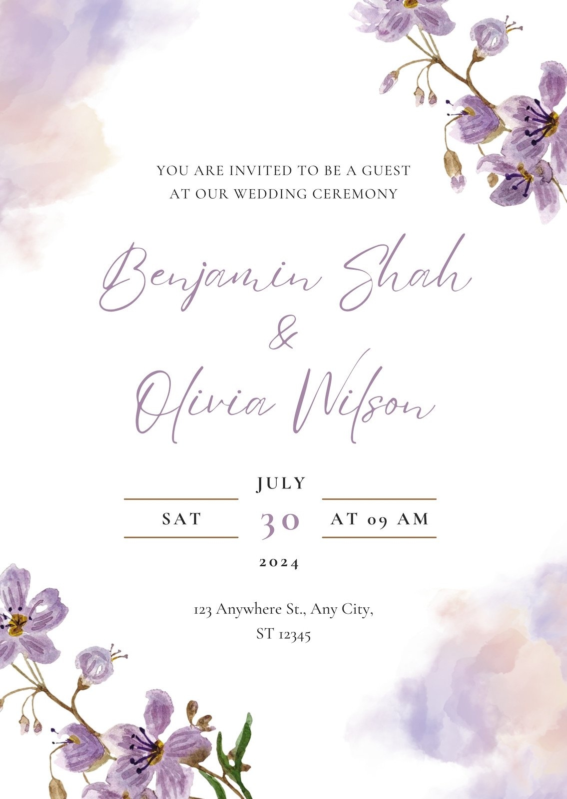 Customize 1 059 Purple Wedding Invitation Templates Online Canva