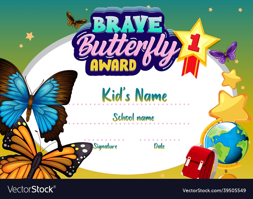 Diploma Or Certificate Template For School Kids Vector Image
