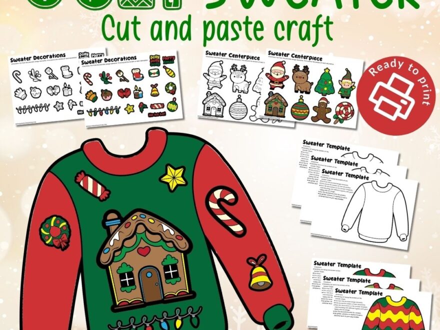DIY Ugly Sweater Craft For Kids Free Printable Templates For Holiday Fun