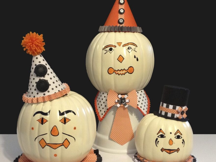DIY Vintage Clown Pumpkins Crafting Cheerfully