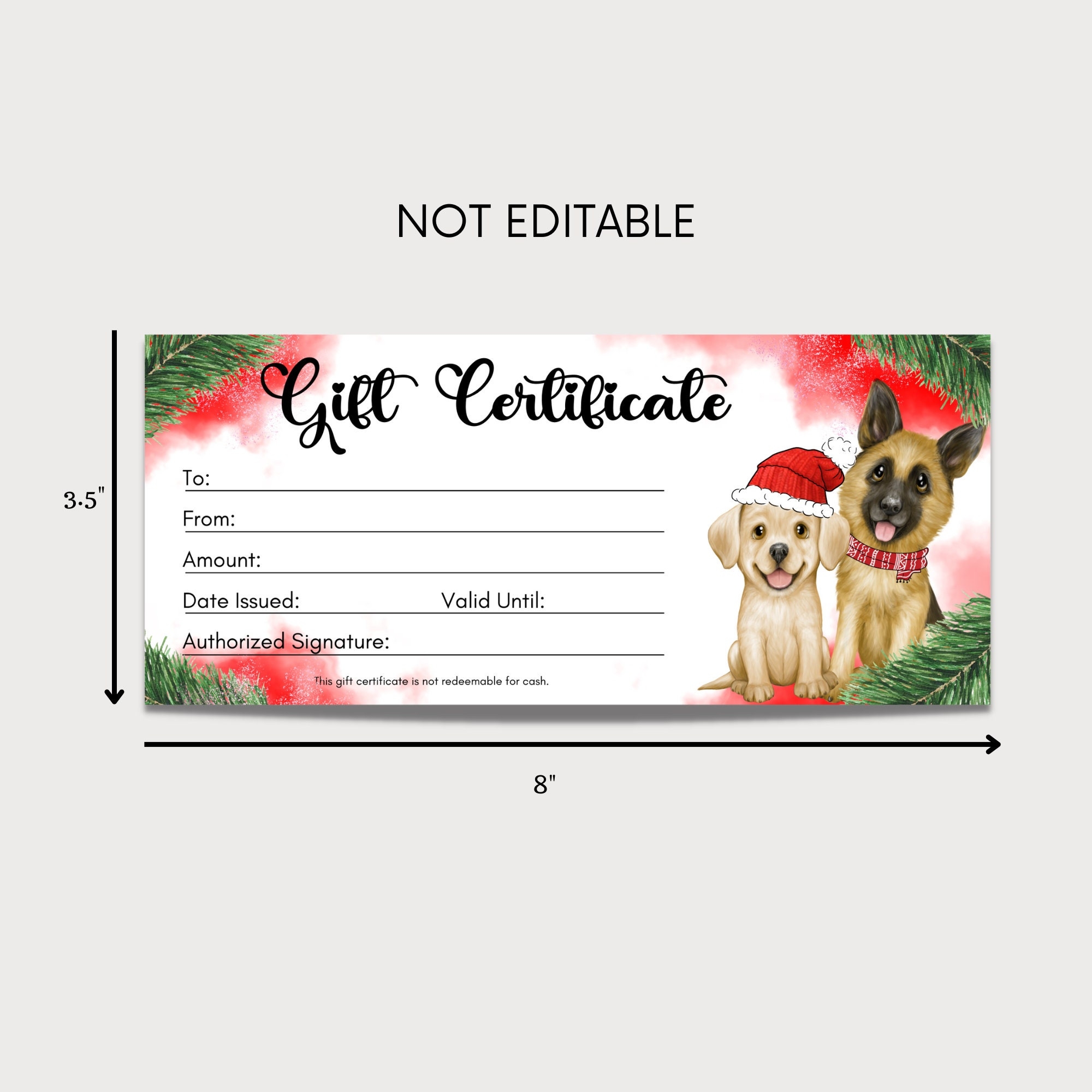 Dog Gift Certificate Pet Gift Voucher Pet Gift Coupon Instant Download Ready To Print Cute Dog Grooming Christmas Coupon Etsy
